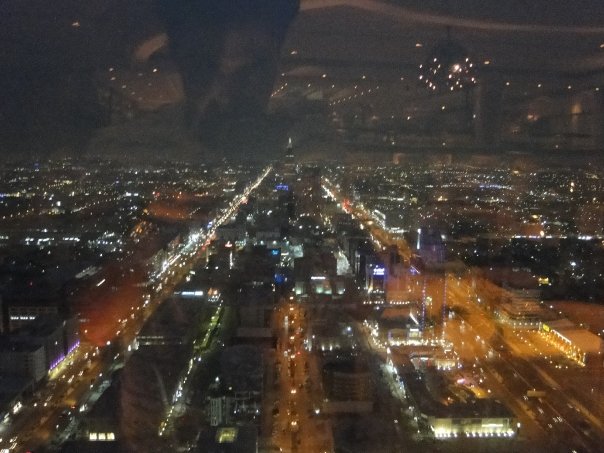 Riyadh's boulevards glowing from above at night in 2009, the long game of doing business in Saudi Arabia